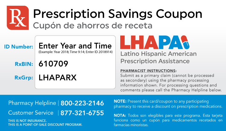 LHAPA Free Prescription Savings Coupon Card